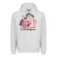 Dove Grey snail progress is stil progress Premium Hoodie - MaliasSmallBusiness