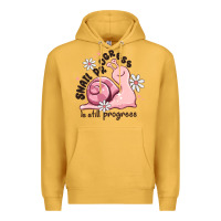 Mustard snail progress is stil progress Premium Hoodie - MaliasSmallBusiness