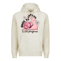 Oatmeal Heather snail progress is stil progress Premium Hoodie - MaliasSmallBusiness