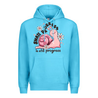 Ocean Blue snail progress is stil progress Premium Hoodie - MaliasSmallBusiness