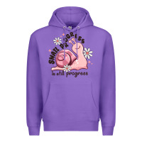 Purple snail progress is stil progress Premium Hoodie - MaliasSmallBusiness