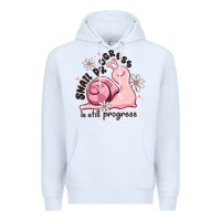White snail progress is stil progress Premium Hoodie - MaliasSmallBusiness