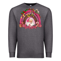 Charcoal Heather pink christmas believe  rainbow Premium Sweatshirt - AdoDesignShop