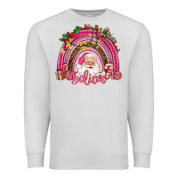 Dove Grey pink christmas believe  rainbow Premium Sweatshirt - AdoDesignShop