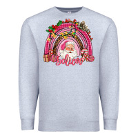 Heather Grey pink christmas believe  rainbow Premium Sweatshirt - AdoDesignShop