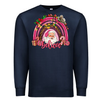 Navy pink christmas believe  rainbow Premium Sweatshirt - AdoDesignShop