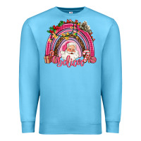 Ocean Blue pink christmas believe  rainbow Premium Sweatshirt - AdoDesignShop