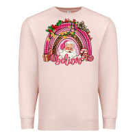 Pale Pink pink christmas believe  rainbow Premium Sweatshirt - AdoDesignShop
