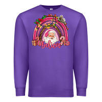Purple pink christmas believe  rainbow Premium Sweatshirt - AdoDesignShop