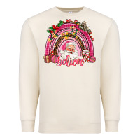 Sandshell pink christmas believe  rainbow Premium Sweatshirt - AdoDesignShop