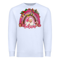 White pink christmas believe  rainbow Premium Sweatshirt - AdoDesignShop