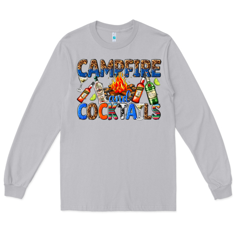 Campfire And Cocktails Long Sleeve Tee by texasbilliewilder | Teevron