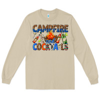 Mushroom campfire and cocktails Long Sleeve Tee - texasbilliewilder
