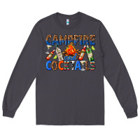 Smoke campfire and cocktails Long Sleeve Tee - texasbilliewilder