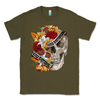 Army Green skull kinda emotionless kinda emotional Classic Tee - FaDigitalArtStudio
