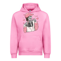 Fuchsia Pink skeleton girl valentine's day Urban Hoodie - MaliasSmallBusiness