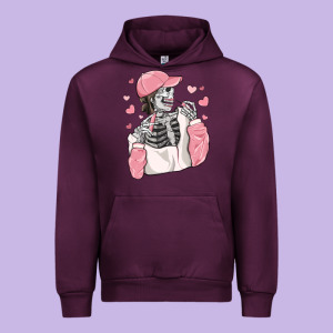 Skeleton Girl Valentine's Day Urban Hoodie Designed By Maliassmallbusiness