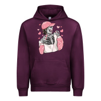 Mauve Wine skeleton girl valentine's day Urban Hoodie - MaliasSmallBusiness
