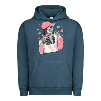 Pigment Midnight Navy skeleton girl valentine's day Urban Hoodie - MaliasSmallBusiness