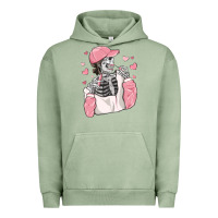 Pigment Oil Green skeleton girl valentine's day Urban Hoodie - MaliasSmallBusiness