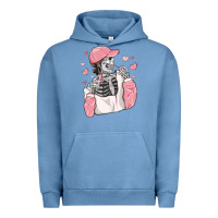 Pigment Pebble Blue skeleton girl valentine's day Urban Hoodie - MaliasSmallBusiness