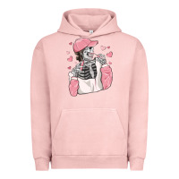Pigment Salmon skeleton girl valentine's day Urban Hoodie - MaliasSmallBusiness
