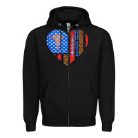 Black 4th of july nurse heart flag Zipper Hoodie - texasbilliewilder