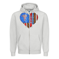 Dove Grey 4th of july nurse heart flag Zipper Hoodie - texasbilliewilder