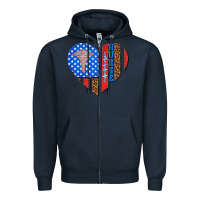 Navy 4th of july nurse heart flag Zipper Hoodie - texasbilliewilder