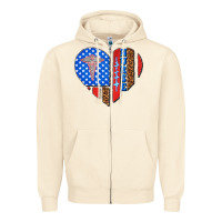 4th Of July Nurse Heart Flag Zipper Hoodie | Teevron