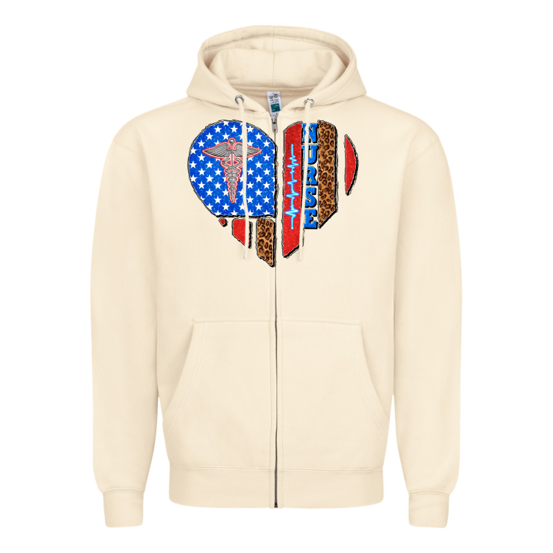 4th Of July Nurse Heart Flag Zipper Hoodie by texasbilliewilder | Teevron