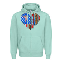 Seafoam 4th of july nurse heart flag Zipper Hoodie - texasbilliewilder