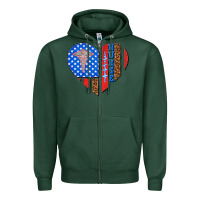Sports Green 4th of july nurse heart flag Zipper Hoodie - texasbilliewilder