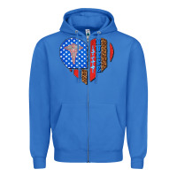 True Royal 4th of july nurse heart flag Zipper Hoodie - texasbilliewilder