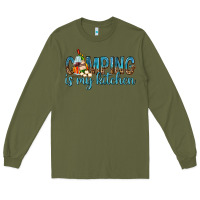 Army Green camping is my kitchen with wine Long Sleeve Tee - texasbilliewilder