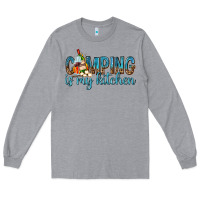Heather Grey camping is my kitchen with wine Long Sleeve Tee - texasbilliewilder