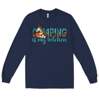 Navy camping is my kitchen with wine Long Sleeve Tee - texasbilliewilder