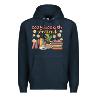 Navy cozy bookish weekend Premium Hoodie - MaliasSmallBusiness