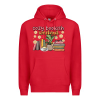 Red cozy bookish weekend Premium Hoodie - MaliasSmallBusiness