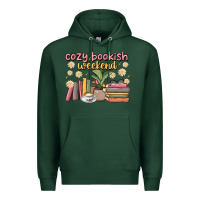 Sports Green cozy bookish weekend Premium Hoodie - MaliasSmallBusiness