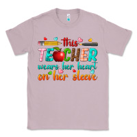 Lilac this teacher wears her heart on her sleeve Classic Tee - texasbilliewilder