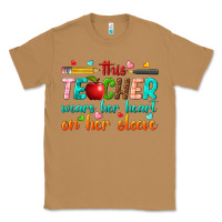 Toasted Coconut this teacher wears her heart on her sleeve Classic Tee - texasbilliewilder