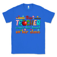 True Royal this teacher wears her heart on her sleeve Classic Tee - texasbilliewilder