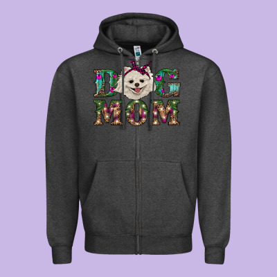 Christmas Dog Mom Pomeranian Zipper Hoodie Designed By Ranaportraitstore