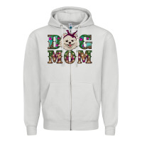 Dove Grey Christmas dog mom Pomeranian Zipper Hoodie - RanaPortraitStore
