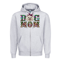 Heather Grey Christmas dog mom Pomeranian Zipper Hoodie - RanaPortraitStore