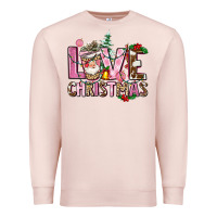 Pale Pink love christmas Premium Sweatshirt - AdoDesignShop