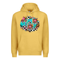 Antique Gold race sunflower patches Premium Hoodie - AdoDesignShop