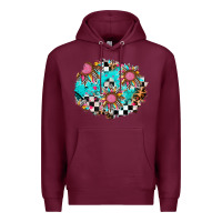 Burgundy race sunflower patches Premium Hoodie - AdoDesignShop
