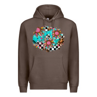 Coffee race sunflower patches Premium Hoodie - AdoDesignShop